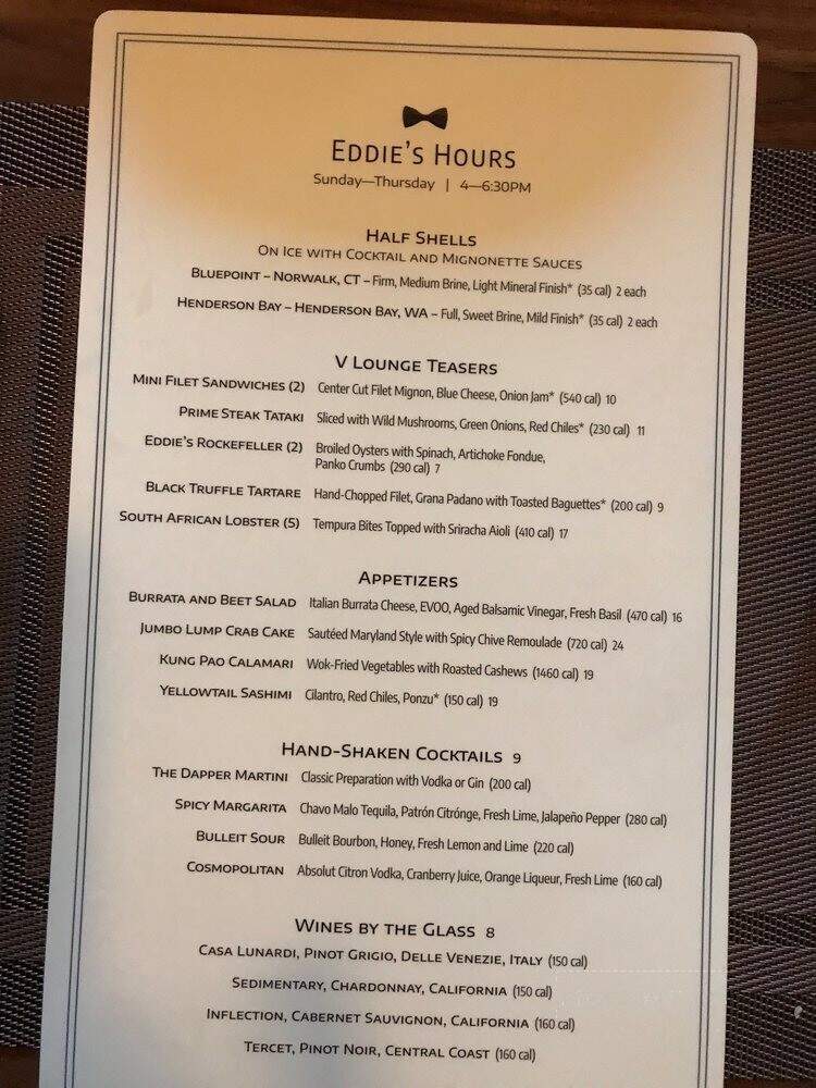 Eddie V's Prime Seafood - El Segundo, CA menu_pic