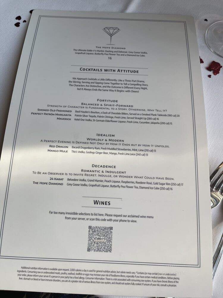 Eddie V's Prime Seafood - El Segundo, CA menu_pic