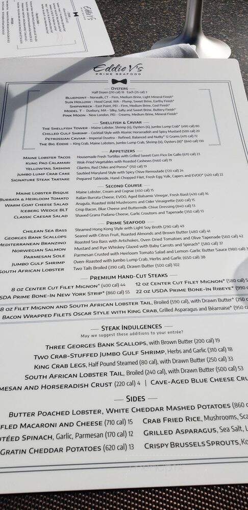 Eddie V's Prime Seafood - El Segundo, CA menu_pic