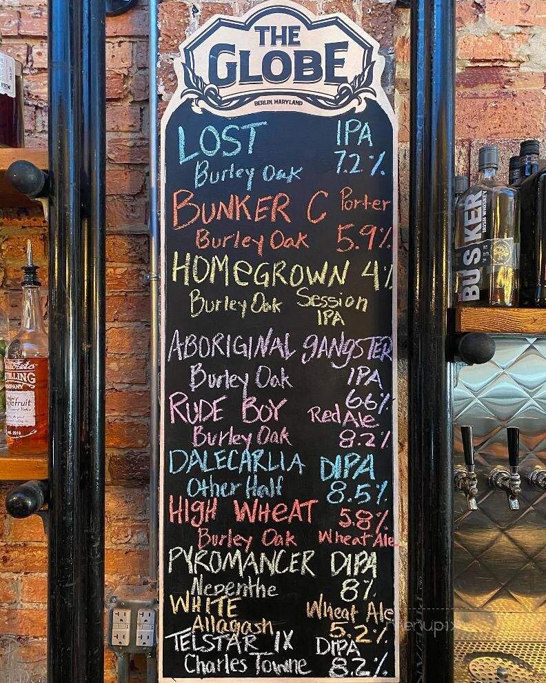 The Globe - Berlin, MD menu_pic