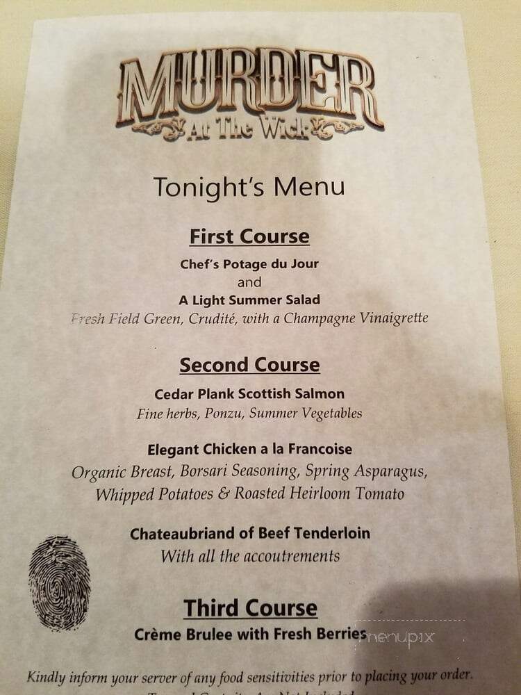 Tavern At The Wick - Boca Raton, FL menu_pic