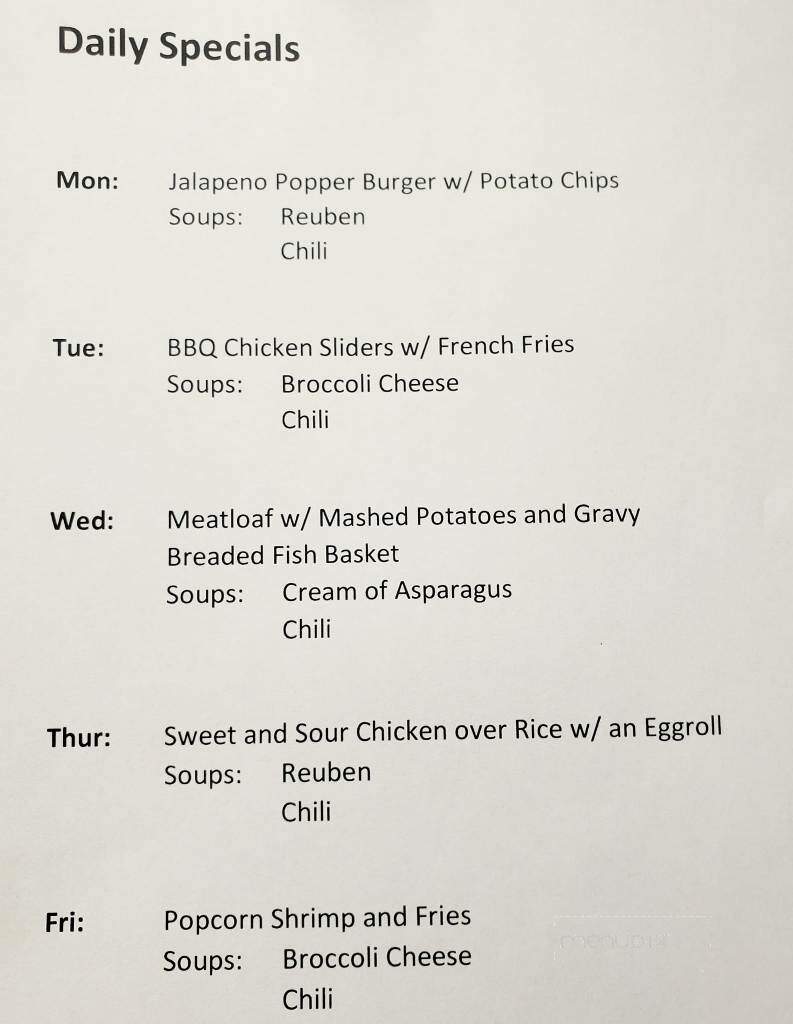 Maggie J's - Mapleton, MN menu_pic