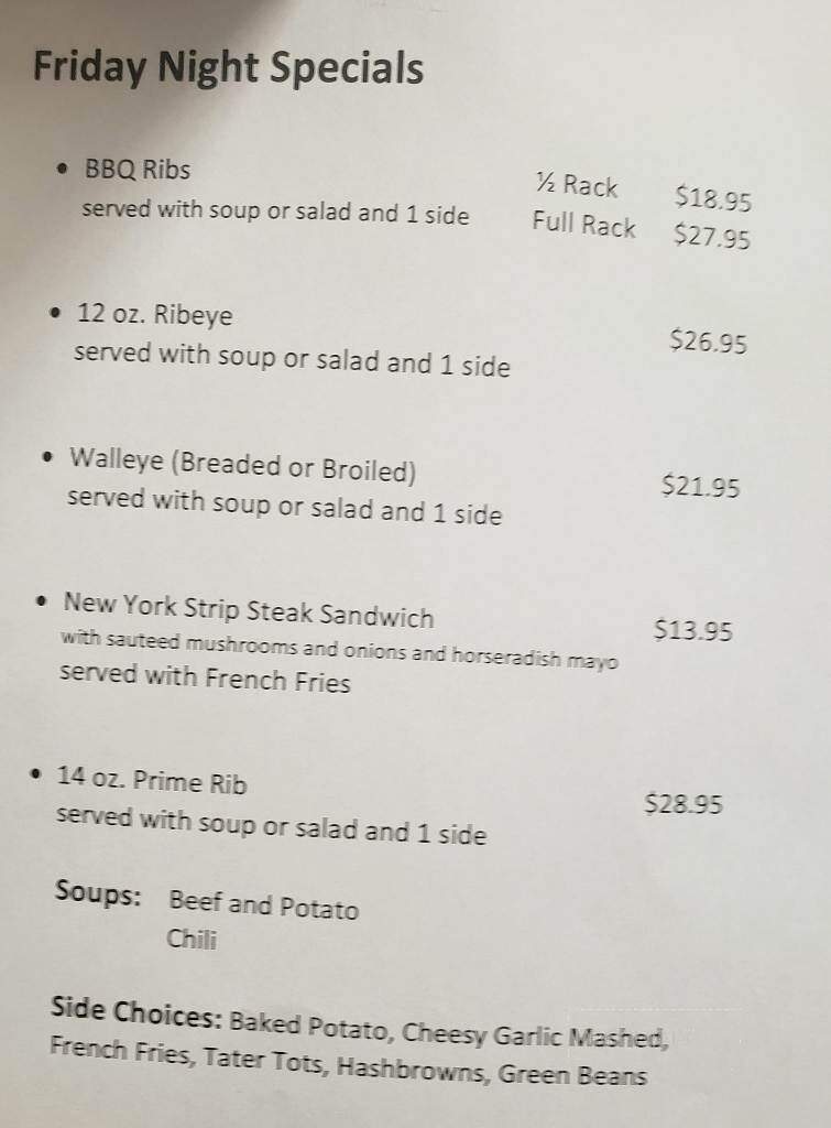 Maggie J's - Mapleton, MN menu_pic