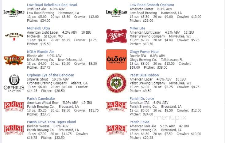 The Chimes in Covington - Covington, LA menu_pic