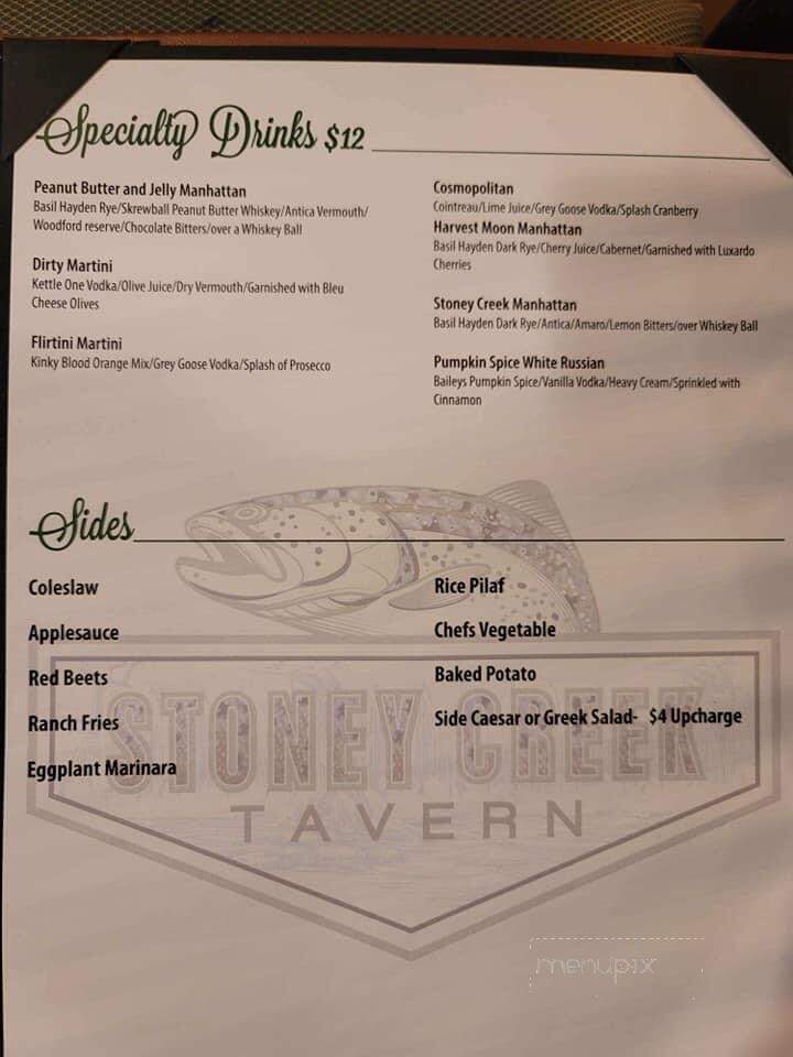 Stony Creek Inn - Dauphin, PA menu_pic