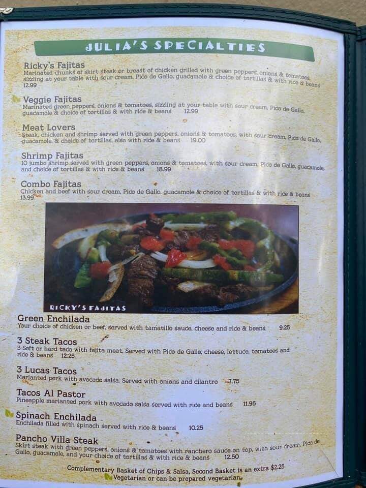 Dona Julia's Restaurant - Lakeland, FL menu_pic