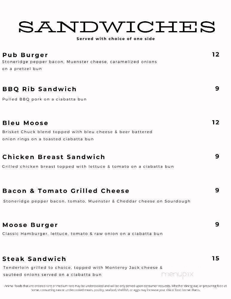 Moose Inn - Wautoma, WI menu_pic