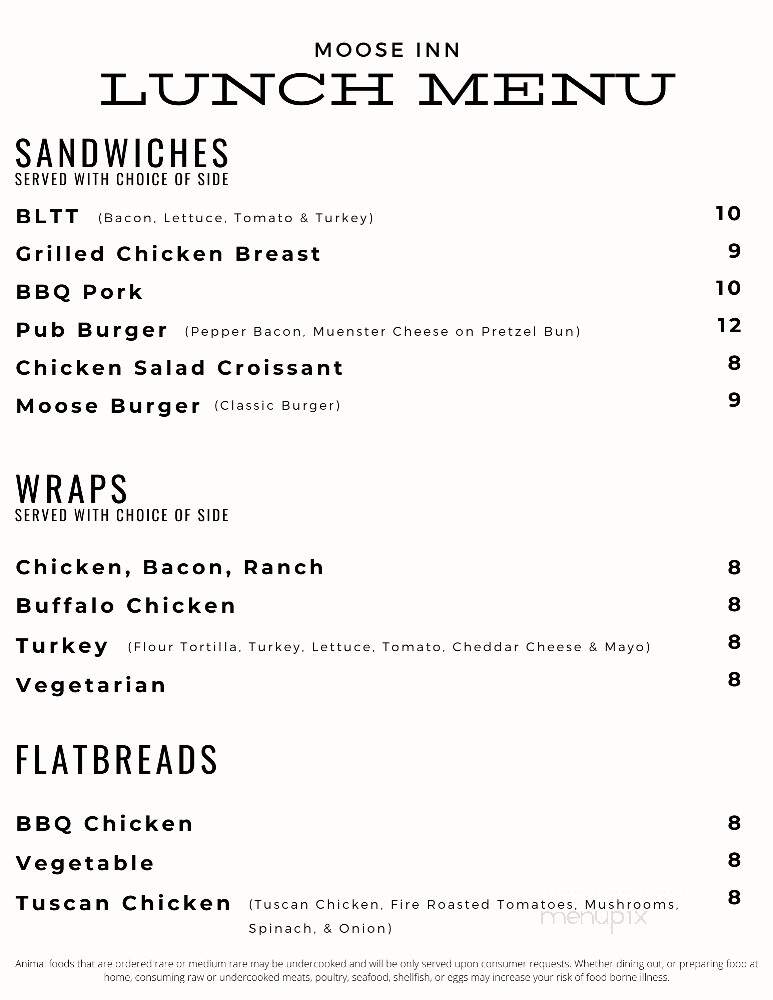 Moose Inn - Wautoma, WI menu_pic