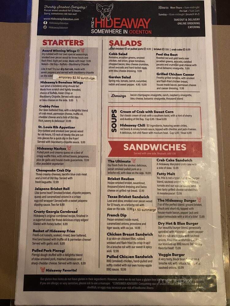 Jim's Hideaway - Odenton, MD menu_pic