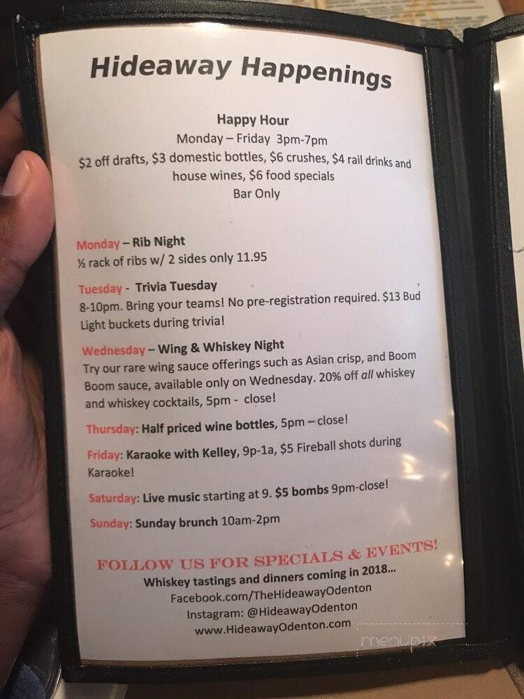 Jim's Hideaway - Odenton, MD menu_pic