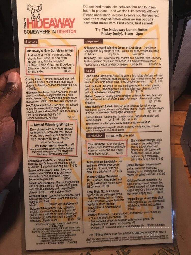 Jim's Hideaway - Odenton, MD menu_pic