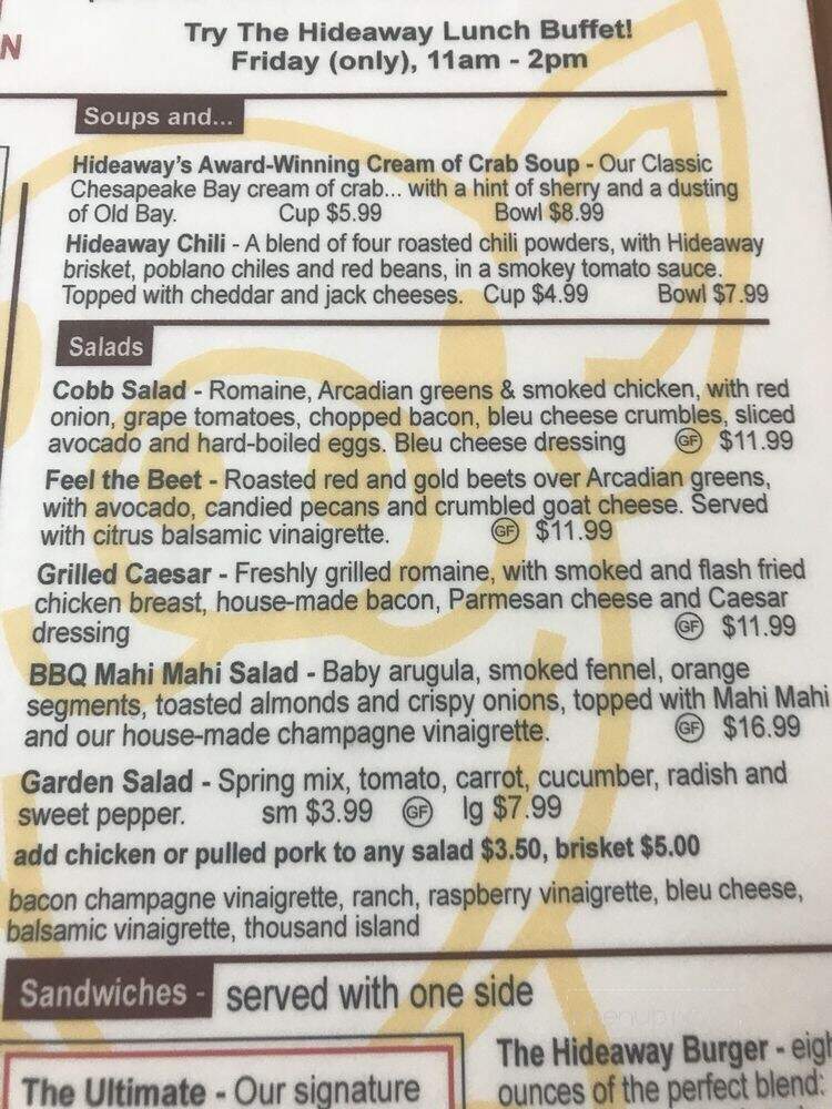 Jim's Hideaway - Odenton, MD menu_pic