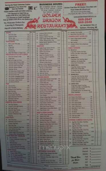 Golden Dragon Home Delivery - Winnipeg, MB menu_pic