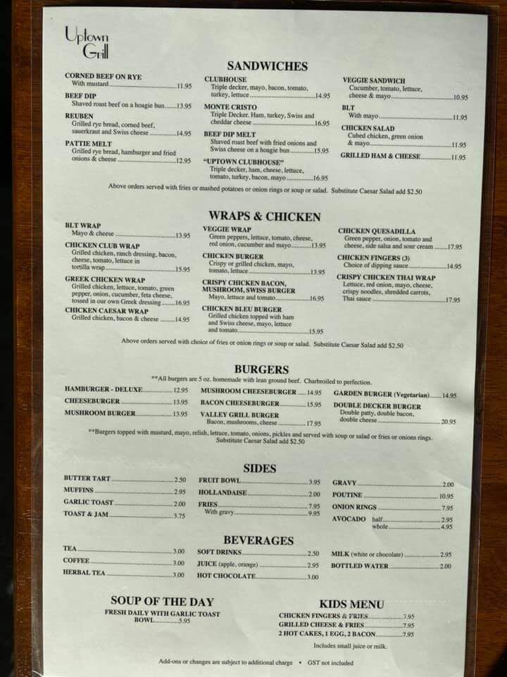 Uptown Grill - Chilliwack, BC menu_pic