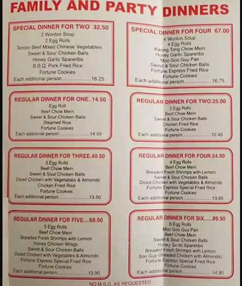 Fortune Express - Chatham-Kent, ON menu_pic
