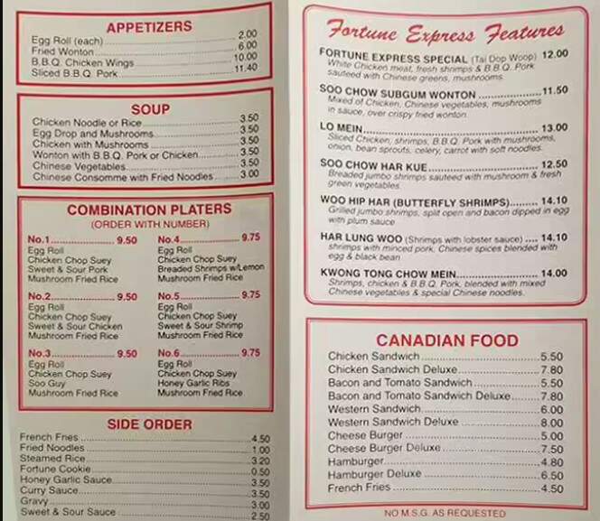 Fortune Express - Chatham-Kent, ON menu_pic