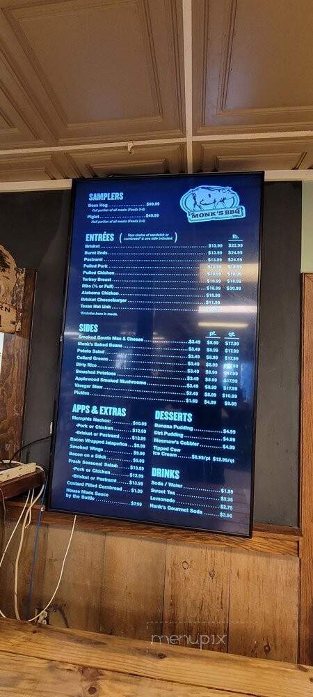 Monk's BBQ - Purcellville, VA menu_pic