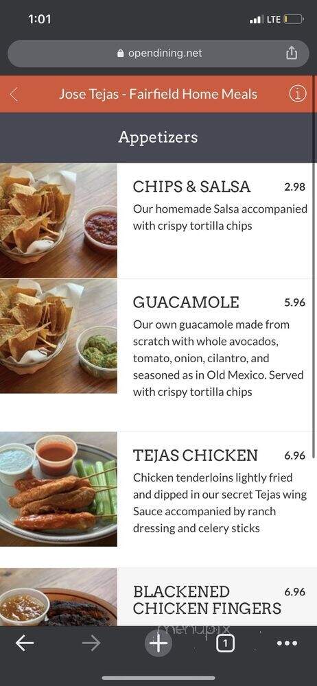 Jose Tejas - Fairfield, NJ menu_pic