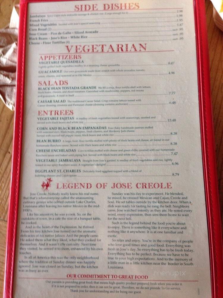 Jose Tejas - Fairfield, NJ menu_pic