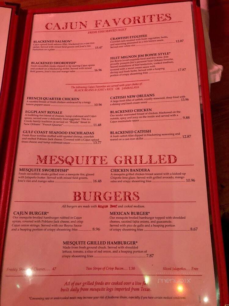 Jose Tejas - Fairfield, NJ menu_pic