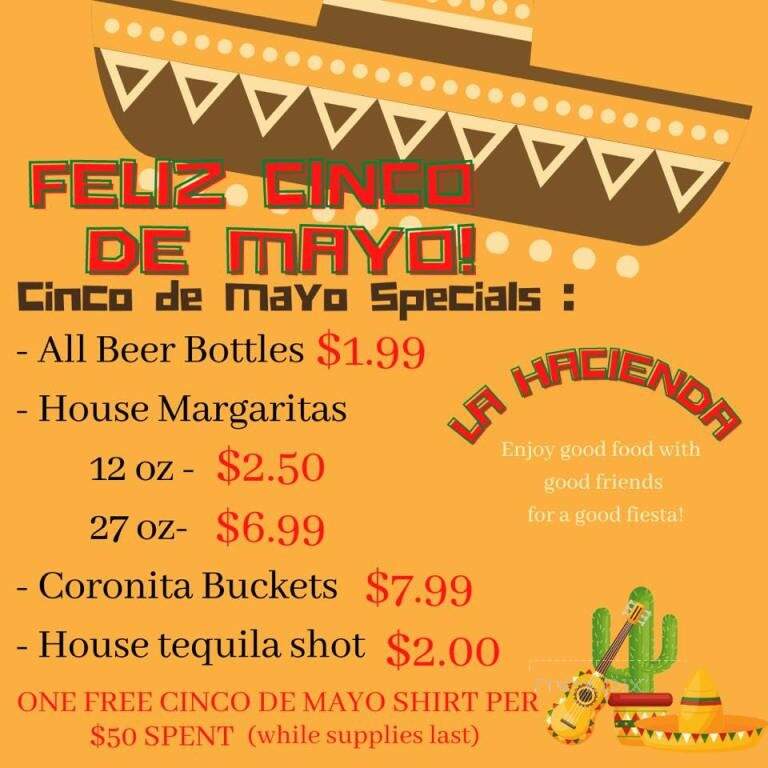 La Hacienda Mexican Restaurant - Clinton, NC menu_pic