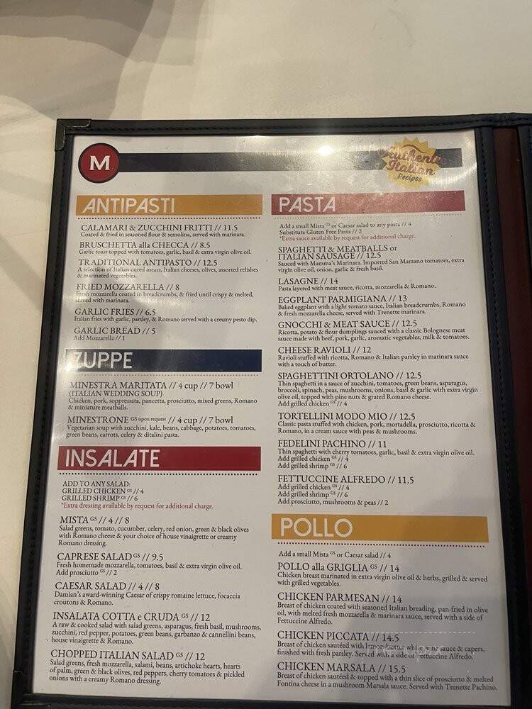 Mandola's Italian Kitchen - Tampa, FL menu_pic