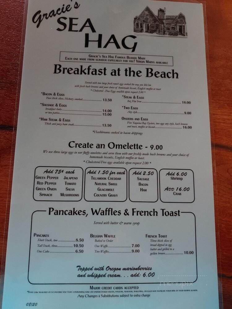 Gracie's Sea Hag - Depoe Bay, OR menu_pic