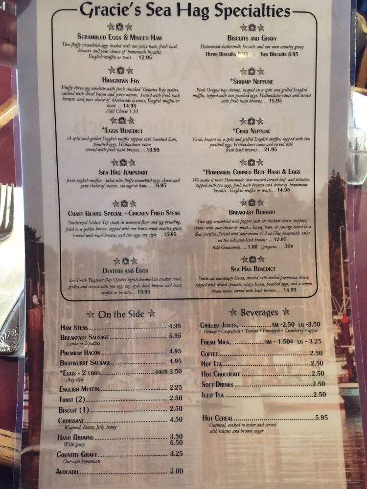 Gracie's Sea Hag - Depoe Bay, OR menu_pic