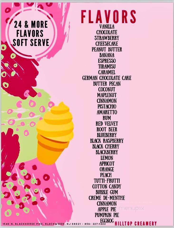 Hilltop Creamery - Blackwood, NJ menu_pic
