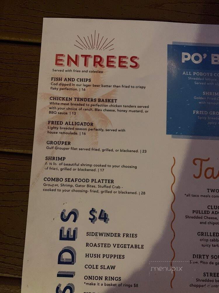 Barefoot Beach Club - Panama City Beach, FL menu_pic