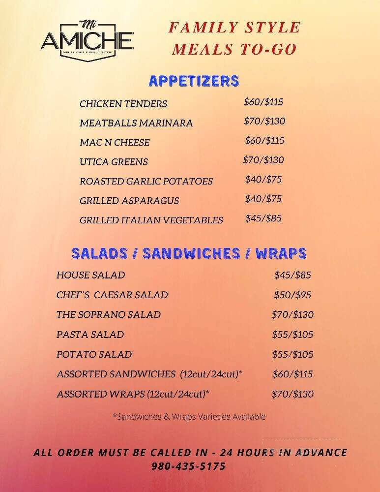Mi Amiche - Mooresville, NC menu_pic