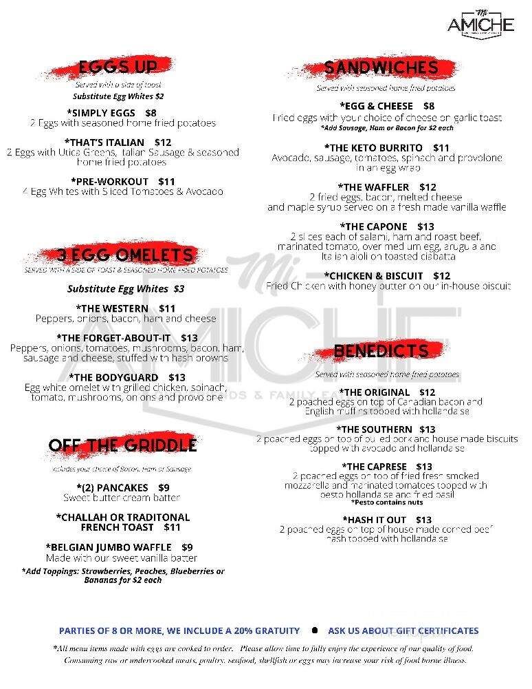 Mi Amiche - Mooresville, NC menu_pic
