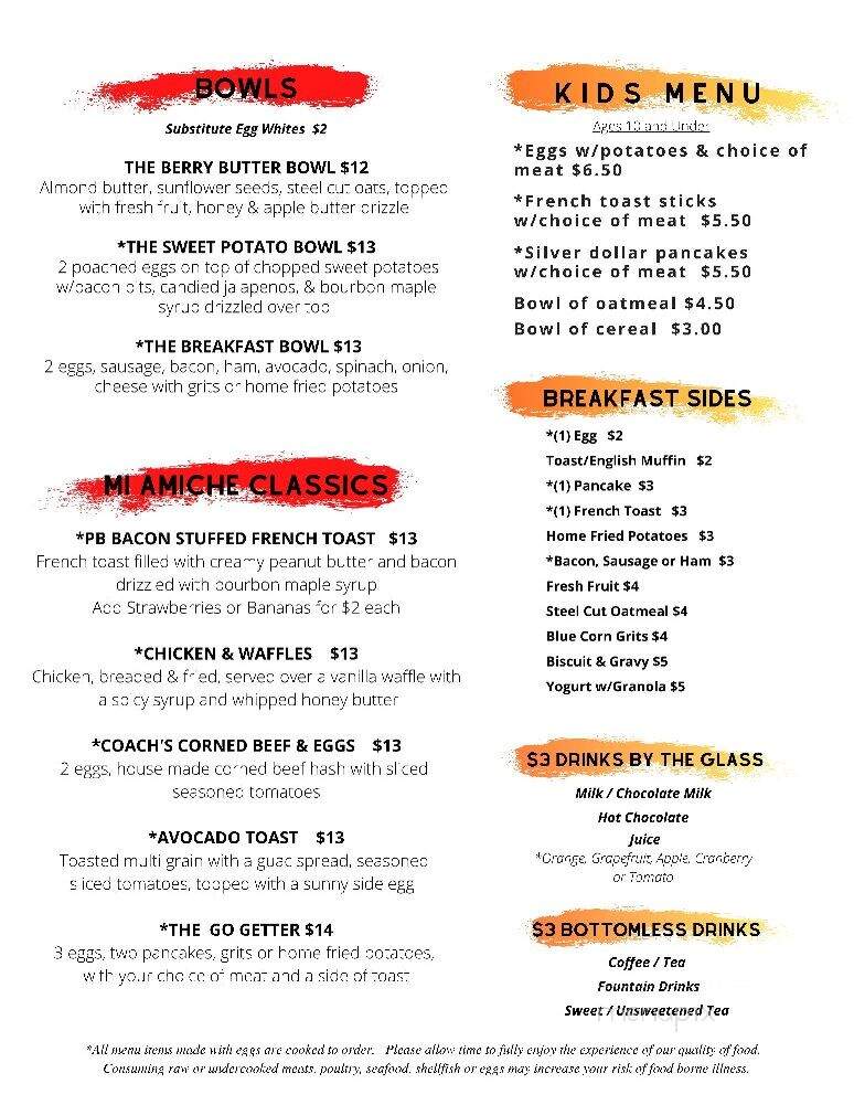 Mi Amiche - Mooresville, NC menu_pic