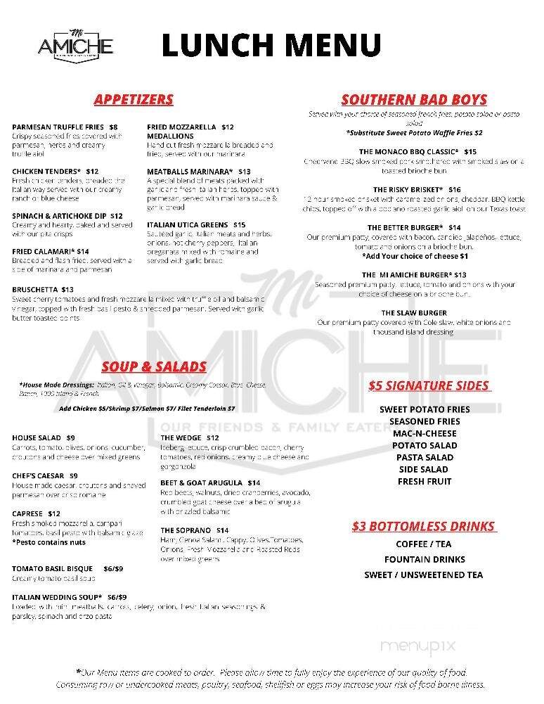 Mi Amiche - Mooresville, NC menu_pic