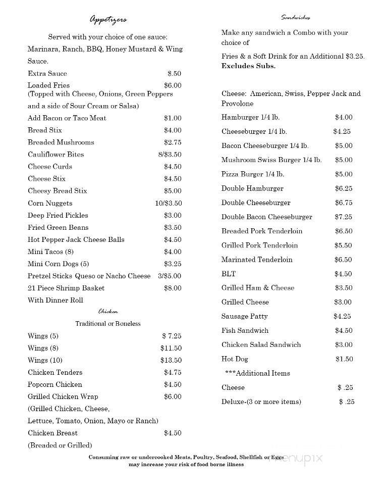 Schlechty's Sports Bar & Grill - New Madison, OH menu_pic