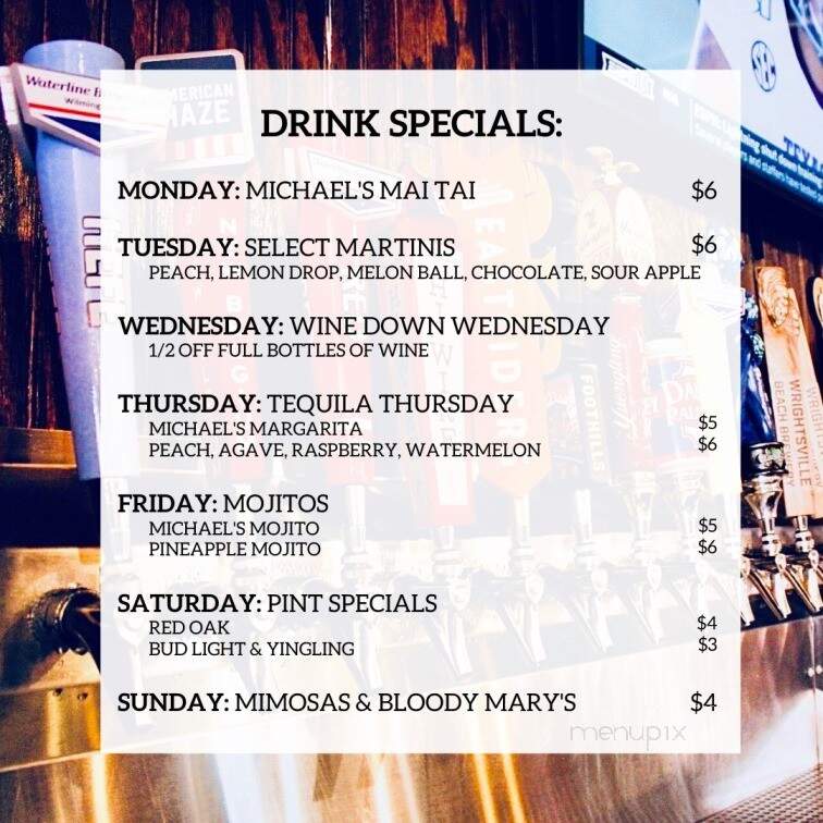 Michael's on the Waterfront - Wilmington, NC menu_pic