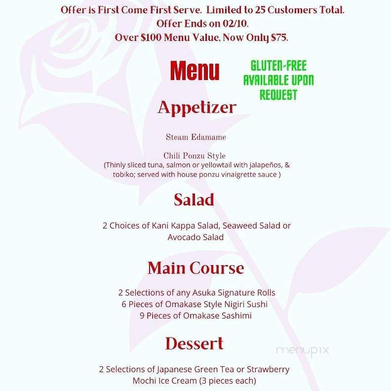 Asuka - West Chester, PA menu_pic