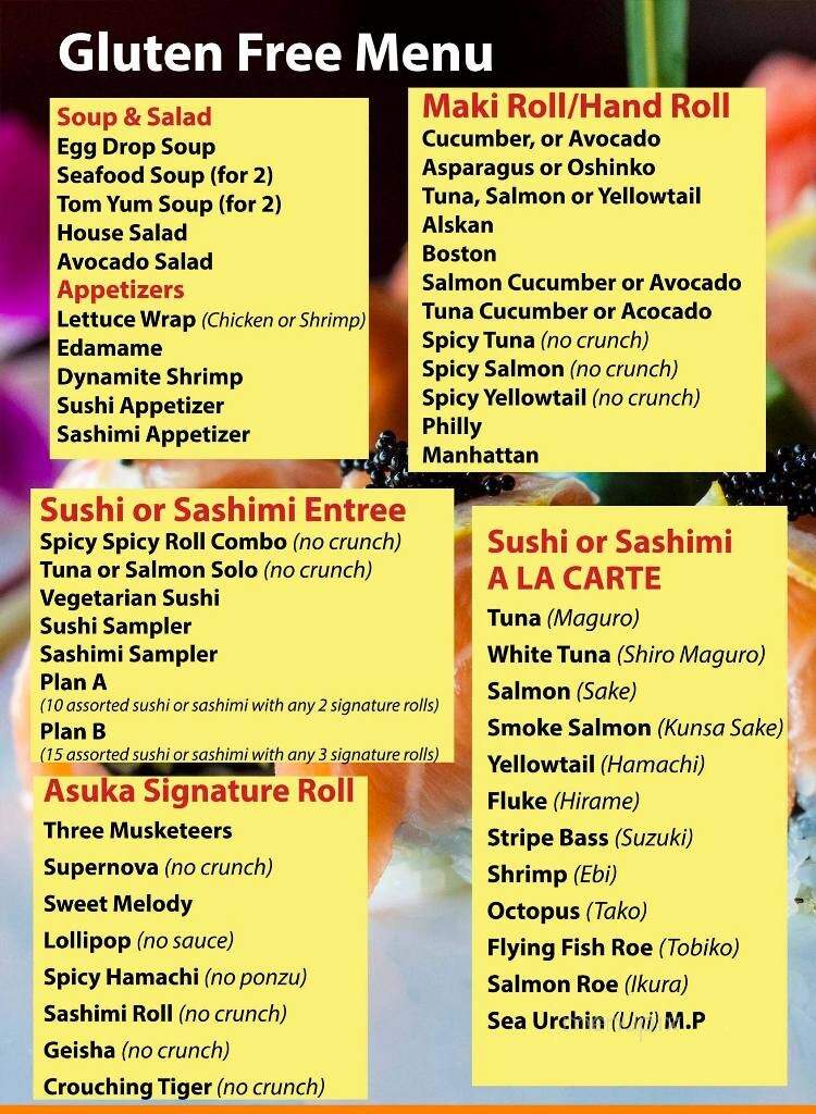 Asuka - West Chester, PA menu_pic