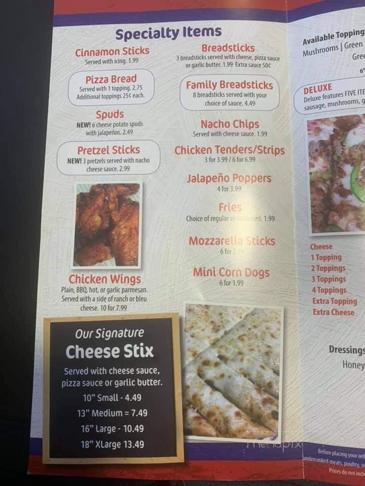Sarah's Pizza - Lewisburg, OH menu_pic