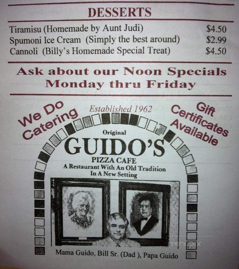 Guido's Italian Restaurant - Spring Hill, FL menu_pic