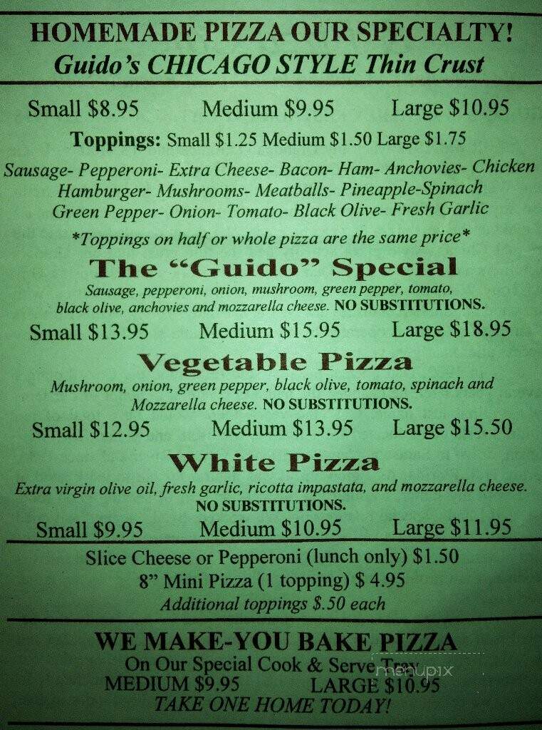 Guido's Italian Restaurant - Spring Hill, FL menu_pic