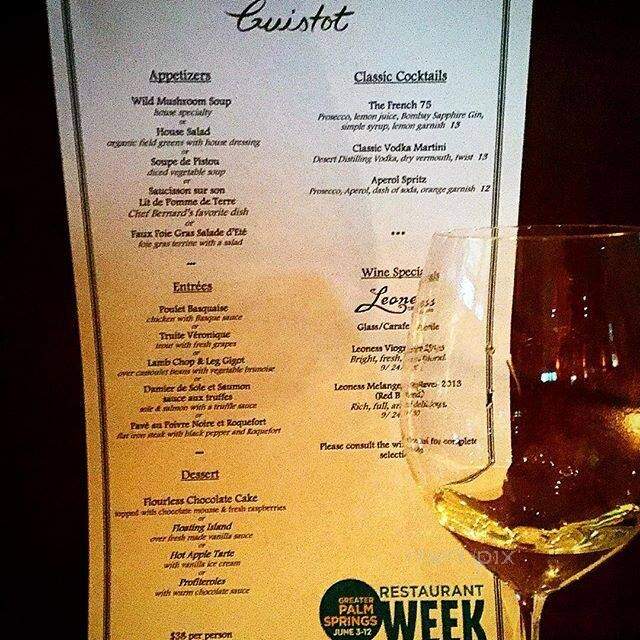 Cuistot Restaurant - Palm Desert, CA menu_pic