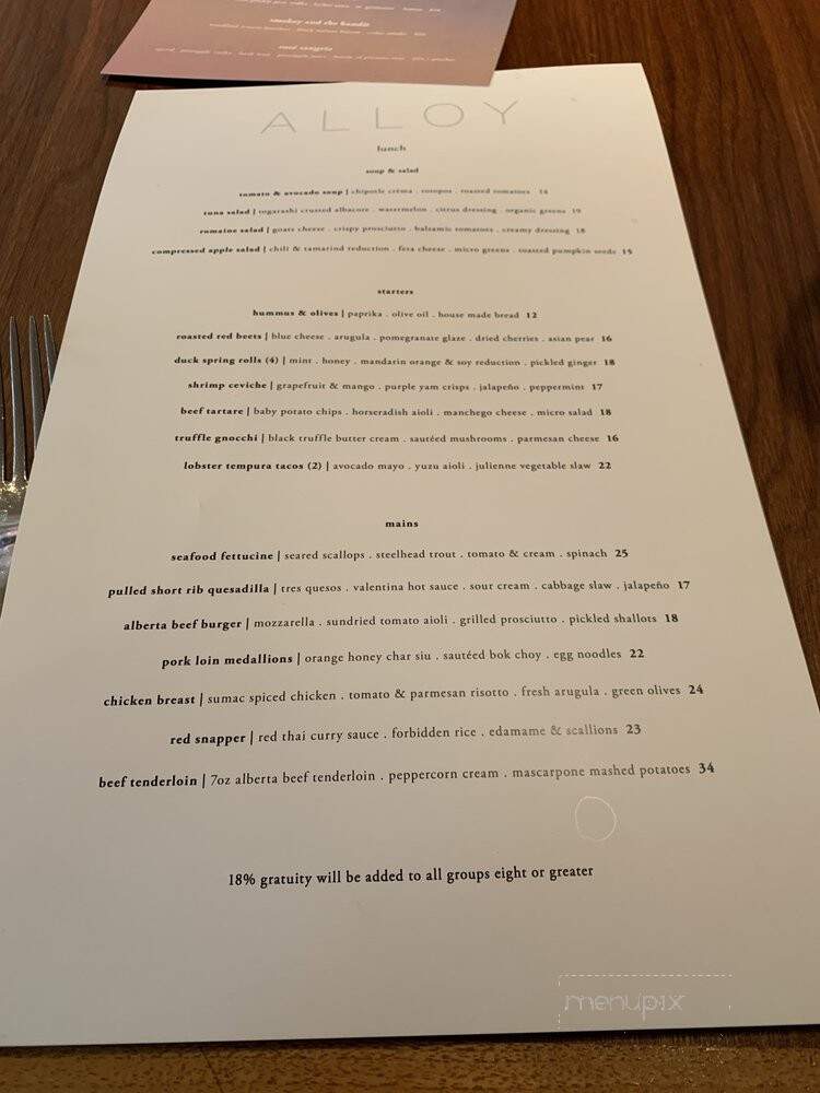 Alloy - Calgary, AB menu_pic