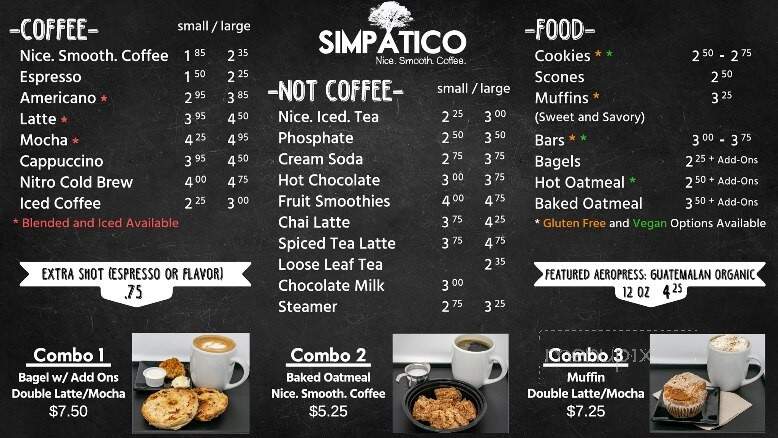 Simpatico Coffee - Holland, MI menu_pic