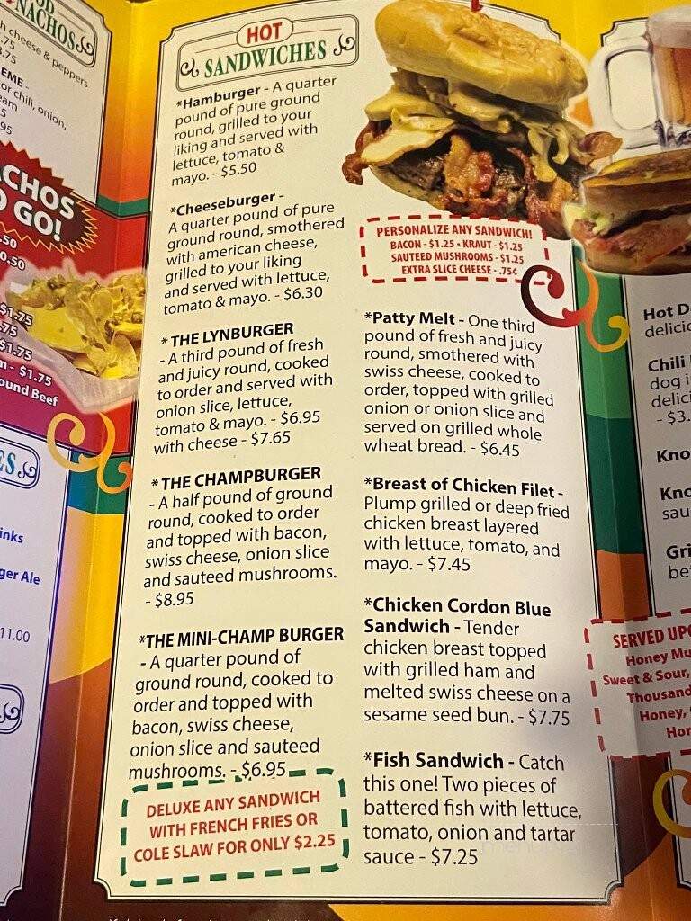 Lynwood Bar - Marysville, MI menu_pic