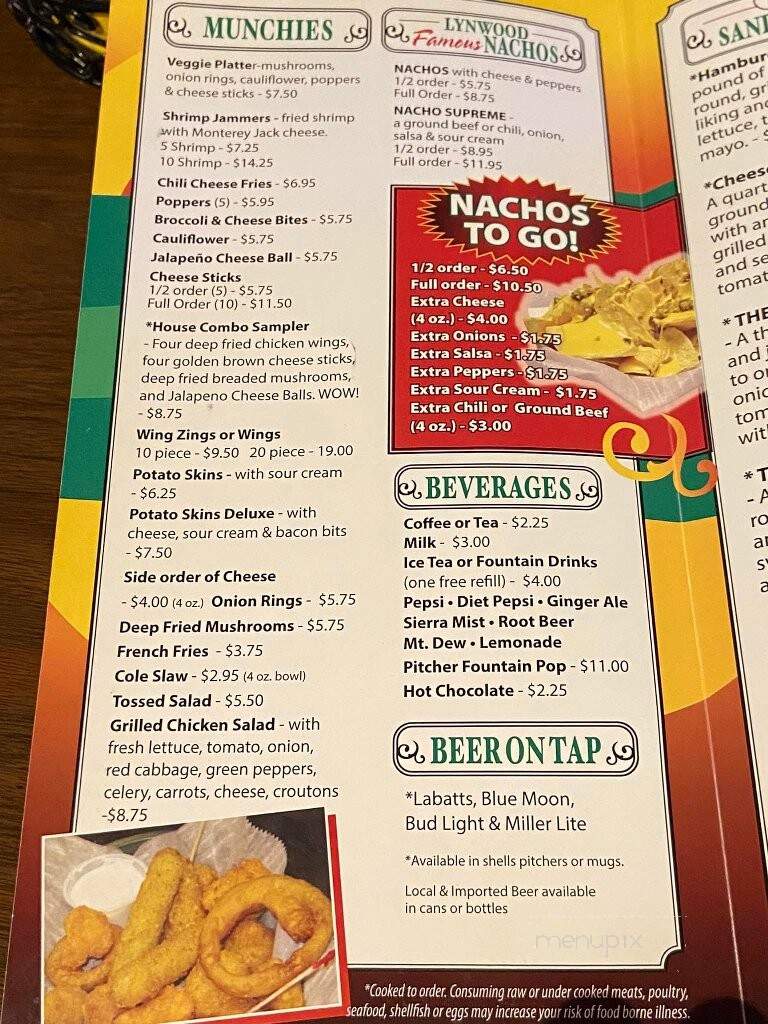 Lynwood Bar - Marysville, MI menu_pic