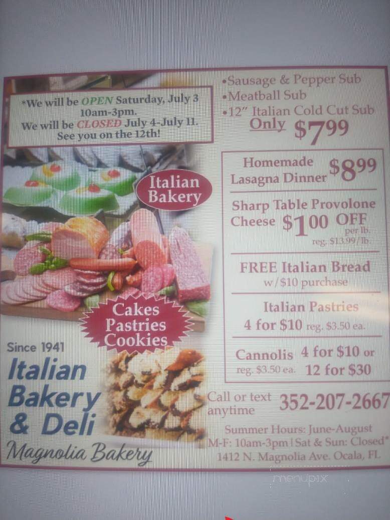 Magnolia Bakery & Catering Deli - Ocala, FL menu_pic