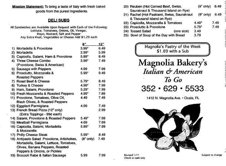 Magnolia Bakery & Catering Deli - Ocala, FL menu_pic