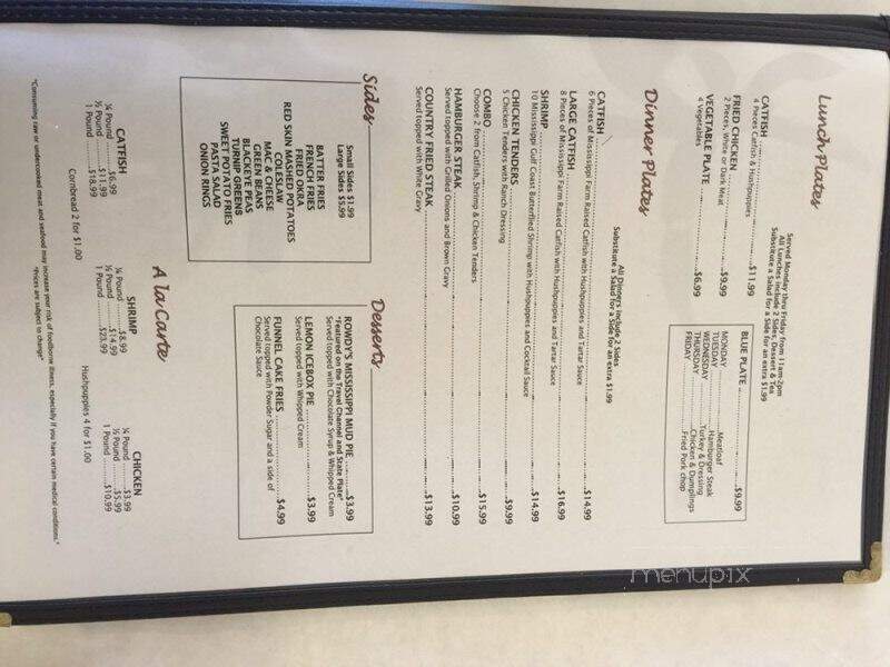 Rowdy's Family Restaurant - Vicksburg, MS menu_pic