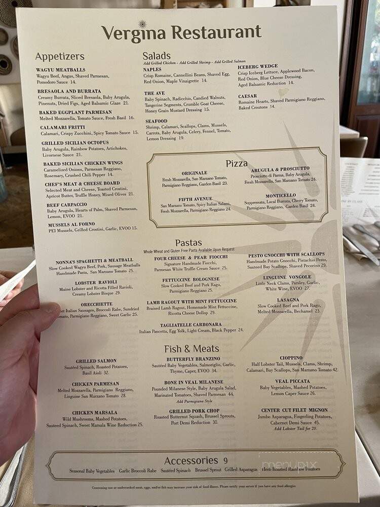 Vergina On Fifth Avenue - Naples, FL menu_pic